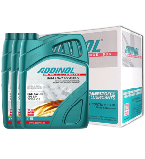 Addinol Motoröl 5w30 Giga Light MV 0530 LL / 3 x 5 Liter